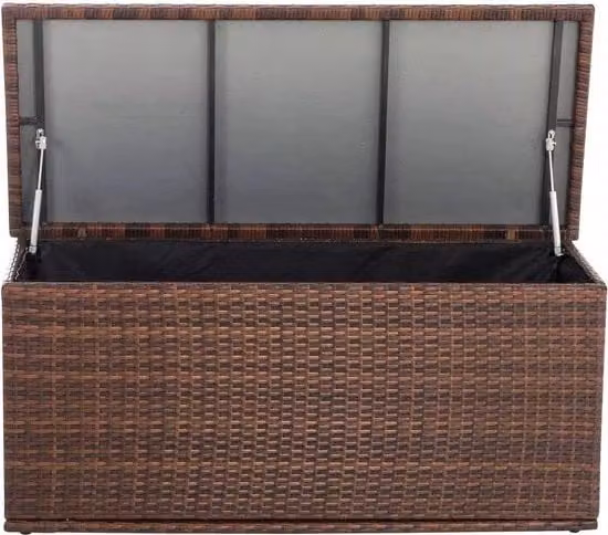 Cassa di stoccaggio esterno e interno - 125cm - Cassa per cuscino - Cassa per cuscino da giardino - Impermeabile - Con coperchio - Per uso indoor e outdoor - Cassa per giardino