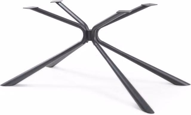 Telaio per Tavolo Havosanlurg en.casa con Struttura a 4 Gambe Incrociate in Acciaio Nero Opaco L: 160 cm, P: 72 cm, H: 70 cm