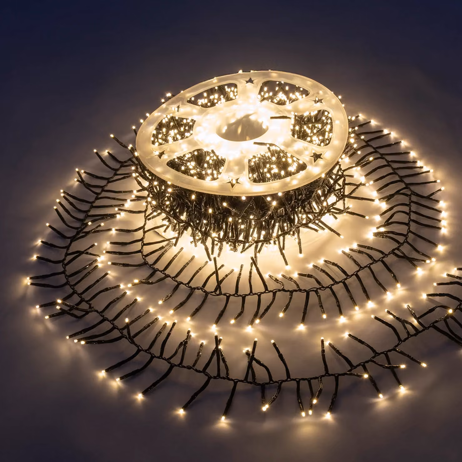 Dictrolux Catena Luminosa Cluster con 1000 LED Bianco Caldo e Verde, Lunghezza: 10 m – 1