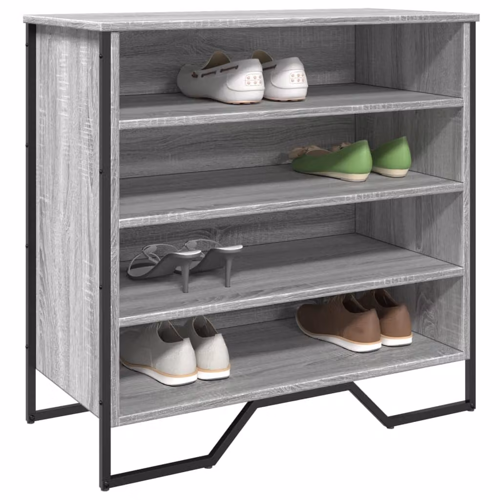Scarpiera moderna vidaXL con seduta integrata Grigio, L: 80 cm, P: 38 cm, H: 78 cm
