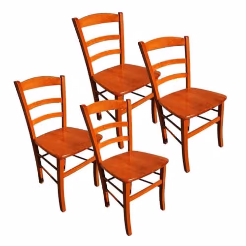 MA MAISON Set Sedie in Legno Naturale Seduta Ampia e Compatta, Schienale Alto 45x40x87h cm - Struttura Robusta, Ristorazione, Sala da Pranzo, Classica, Rustica, Cucina - da Tavola