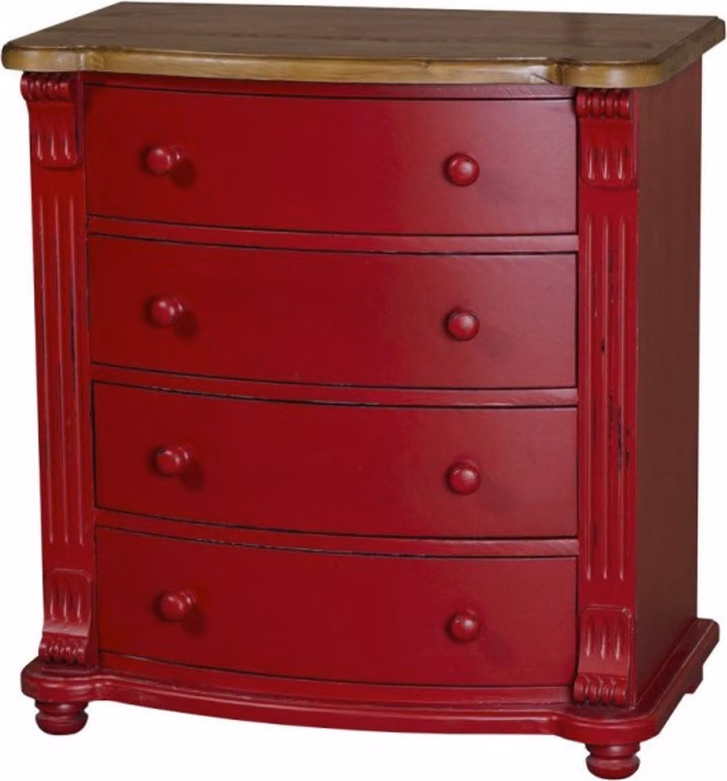 Casa Padrino Cassettone liberty a 4 cassetti - Mobile barocco in stile country - Legno massiccio