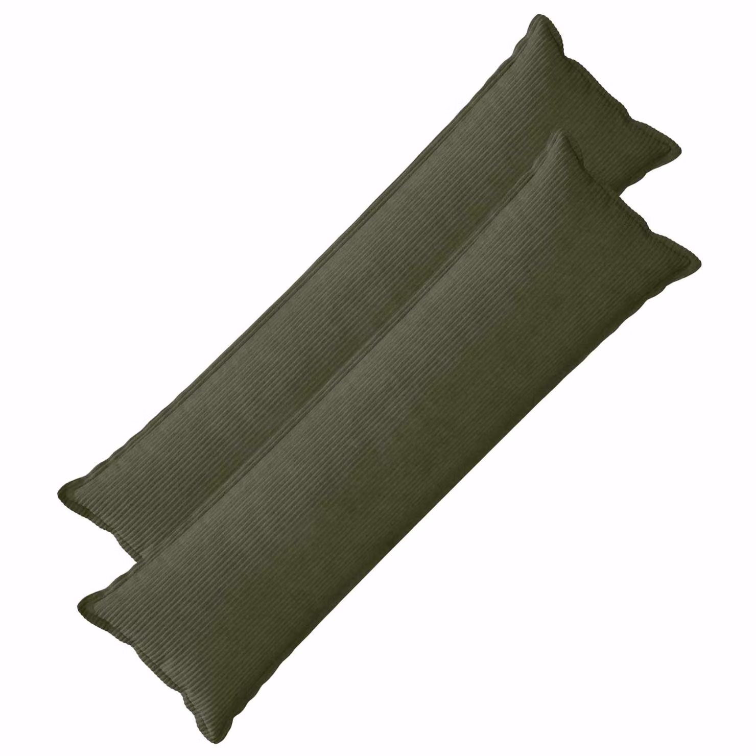 Set di 2 federe vidaXL HOUTEN in velluto a coste verdi, L 145 cm x L 40 cm