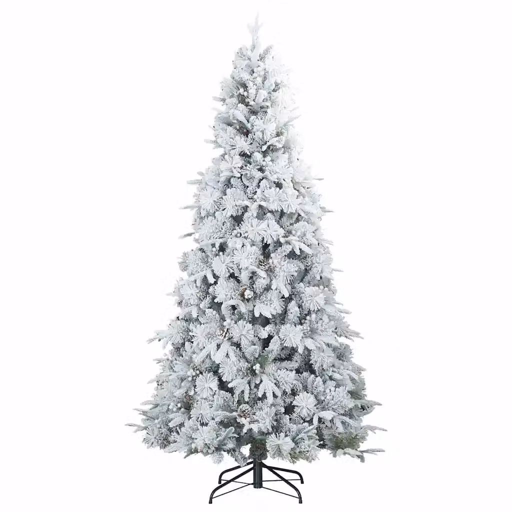 Albero di Natale artificiale snodato vidaXL bianco con effetto neve H: 210 cm, L: 100 cm – 2