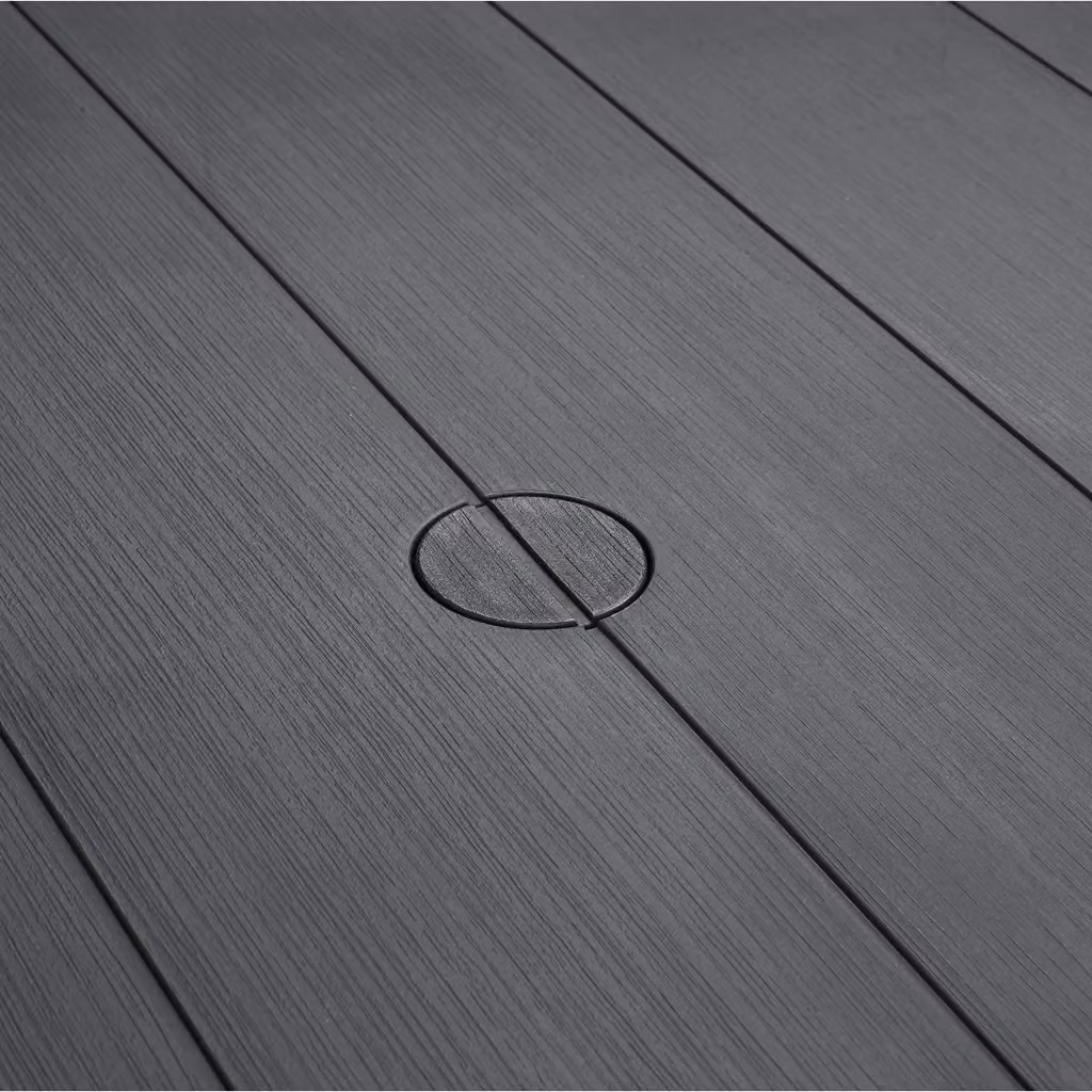 Tavolo da giardino rettangolare Keter in resina grigia con effetto legno – 2