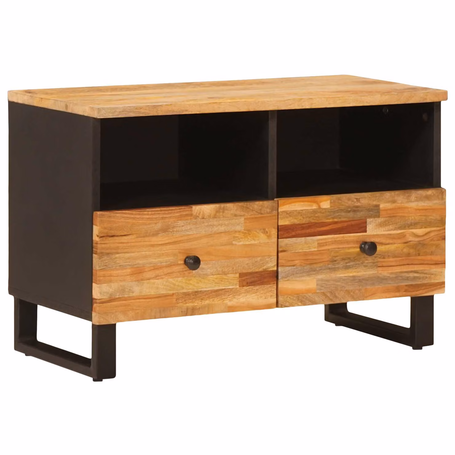 Mobile TV vidaXL in legno di mango massello marrone L: 70 cm, P: 33 cm, H: 46 cm