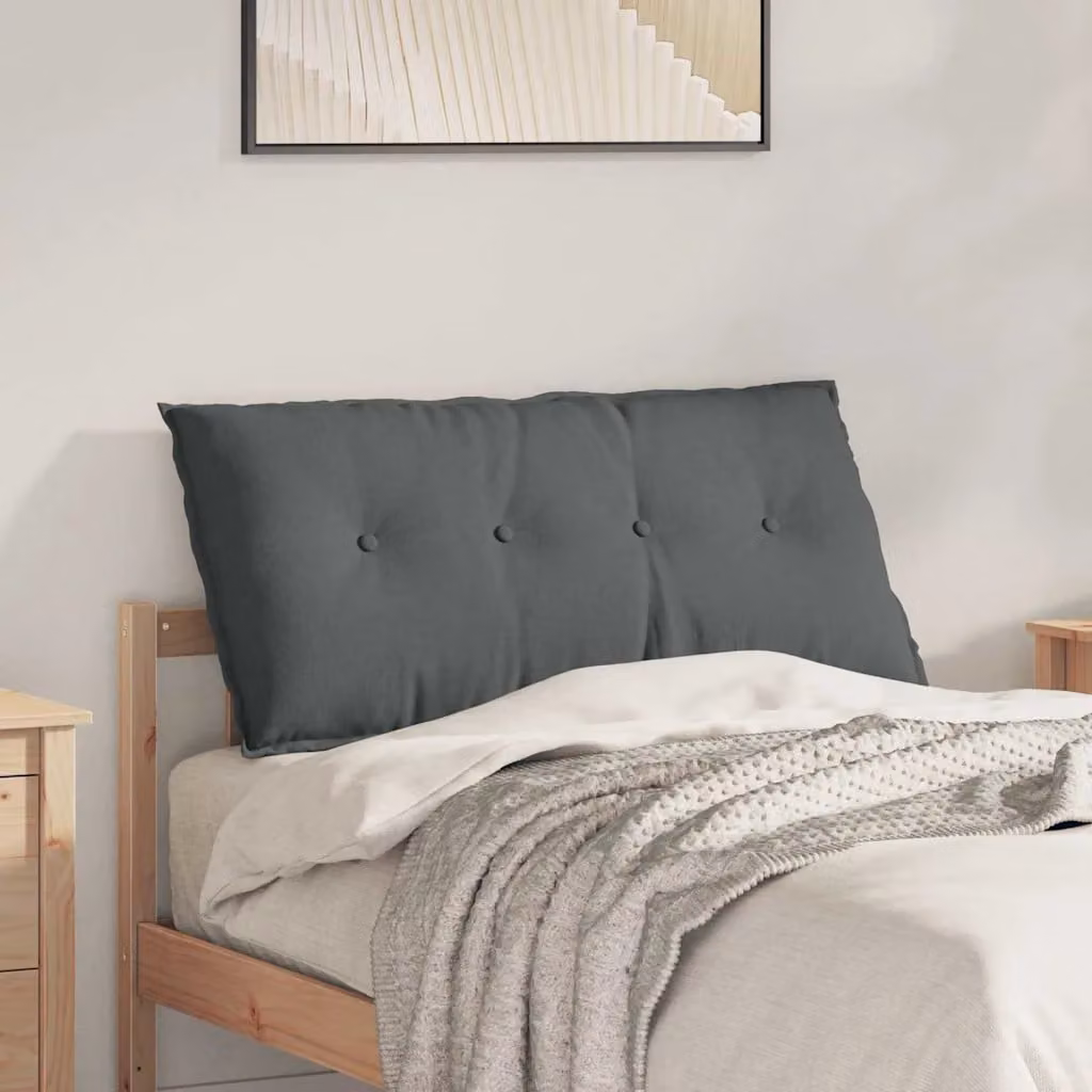 Cuscino per schiena vidaXL Grigio con rivestimento rimovibile in poliestere L 100 x P 19 x H 50 cm