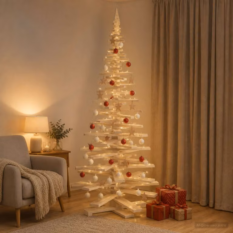 vidaXL Albero di Natale in legno KOTKA 210 cm Legno Massello di Pino