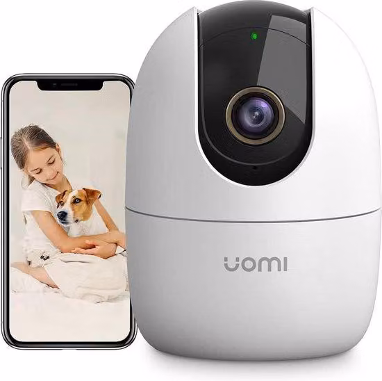 Telecamera di sorveglianza da interno a 360° con WiFi, sensore di movimento, audio e sirena