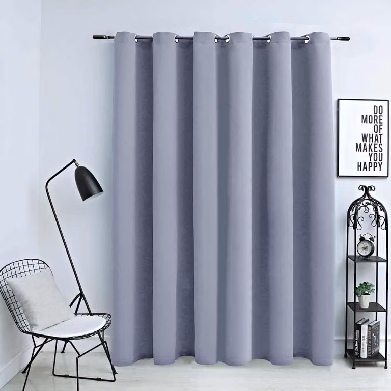 Tenda Oscurante vidaXL Grigia con Anelli in Metallo L: 290 cm, H: 245 cm
