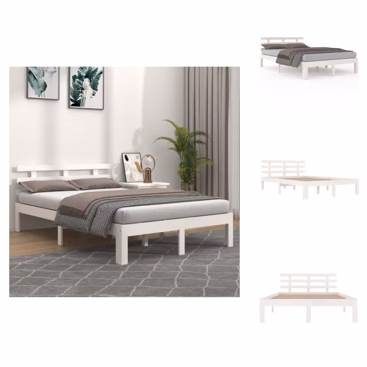 vidaXL Letto in legno massiccio bianco 120x190 cm - Letti e reti