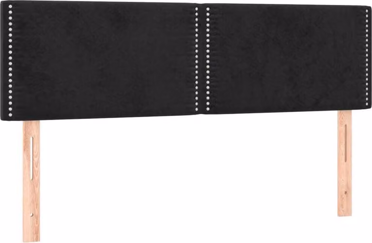 Testiera Nera 144x5x78/88 cm in Velluto