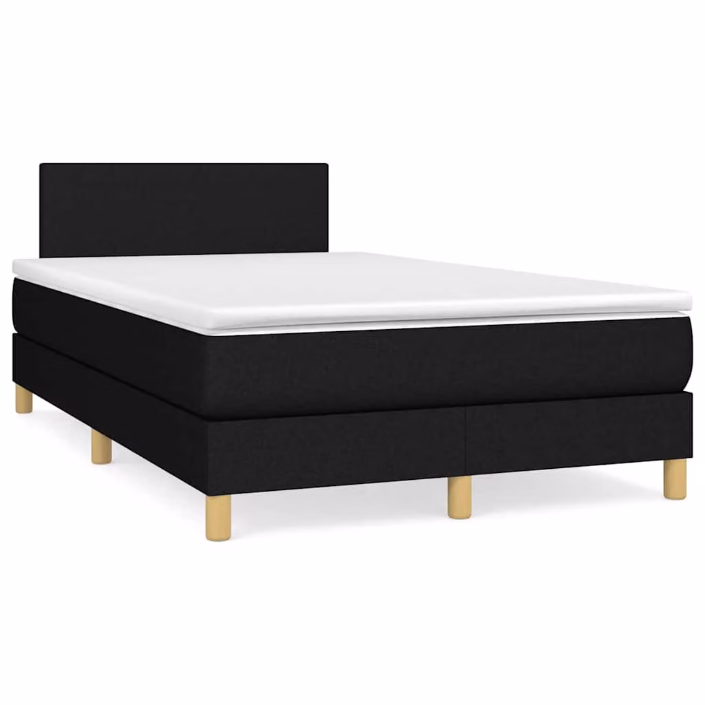 Letto Ibrido con Materasso e Illuminazione LED vidaXL in Tessuto Nero L/P/H: 120 x 200 x 88 cm – 1