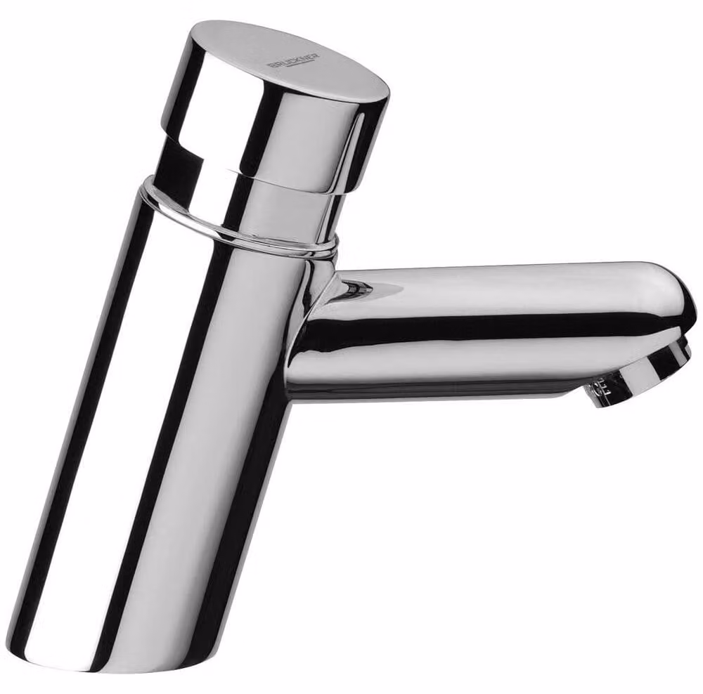 Rubinetto a colonna TEMPOR con chiusura automatica per lavabo, cromo