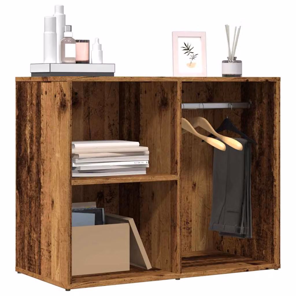 Armadietto da parete vidaXL in legno e MDF marrone con ripiani interni e appendiabiti L 80 cm, P 40 cm, H 80 cm