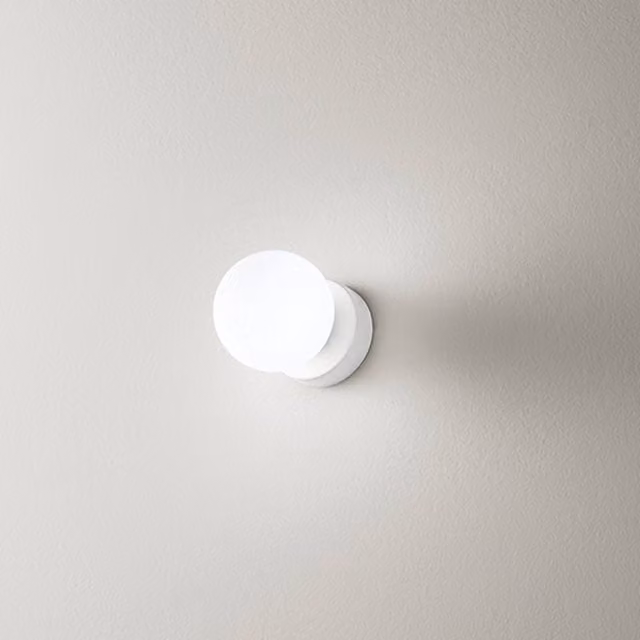 Perenz Maga Applique Plafoniera Moderna in Metallo e Vetro Bianco con Portalampada E14