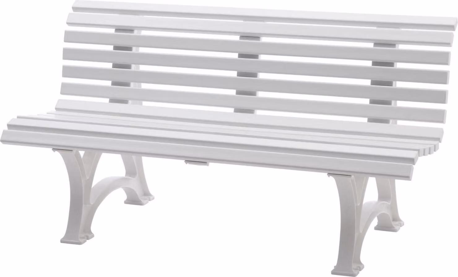 Panchina da giardino Jamaica | 3 posti | bianco | HxLxP 80x150x64cm | plastica resistente agli agenti atmosferici e ai raggi UV | panchina da parco Panchina da esterno Balcone da giardino Terrazza