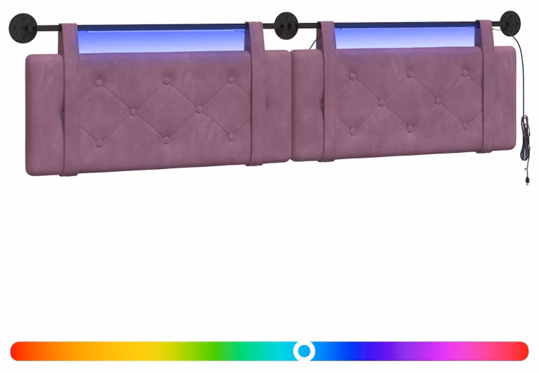 Testiera sospesa Con luce LED Viola Velluto