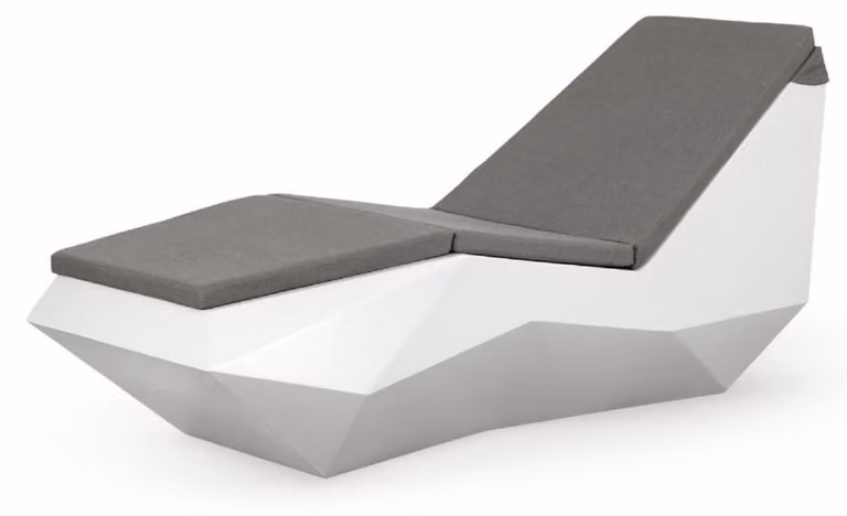 Casa Padrino, lettino da giardino bianco opaco/grigio scuro 192 cm