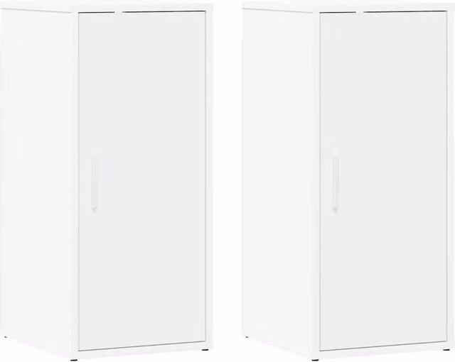 Set di 2 mobili appendibili per scarpe bianchi in legno con finitura opaca L/P/H: 32 x 35 x 70 cm