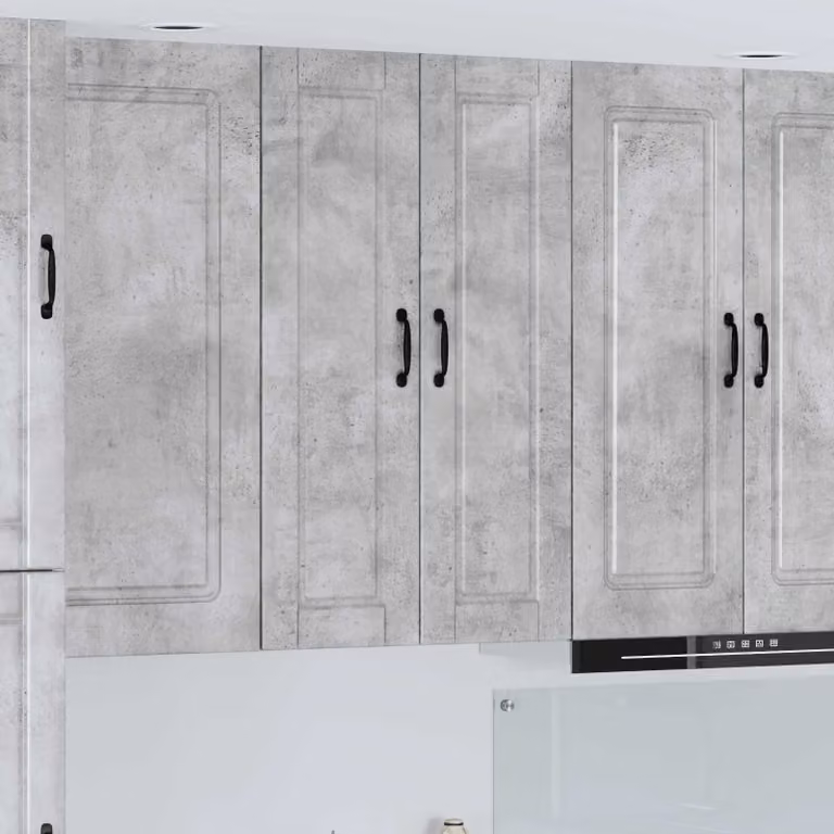 Armadietto a muro moderno vidaXL PORTO in MDF Grigio con ante a battente e ripiani interni L: 30 cm, P: 31 cm, H: 100 cm