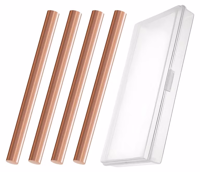 Barre di rame, 8 mm x 100 mm, 4 pezzi, purezza 99,9%, forma cilindrica