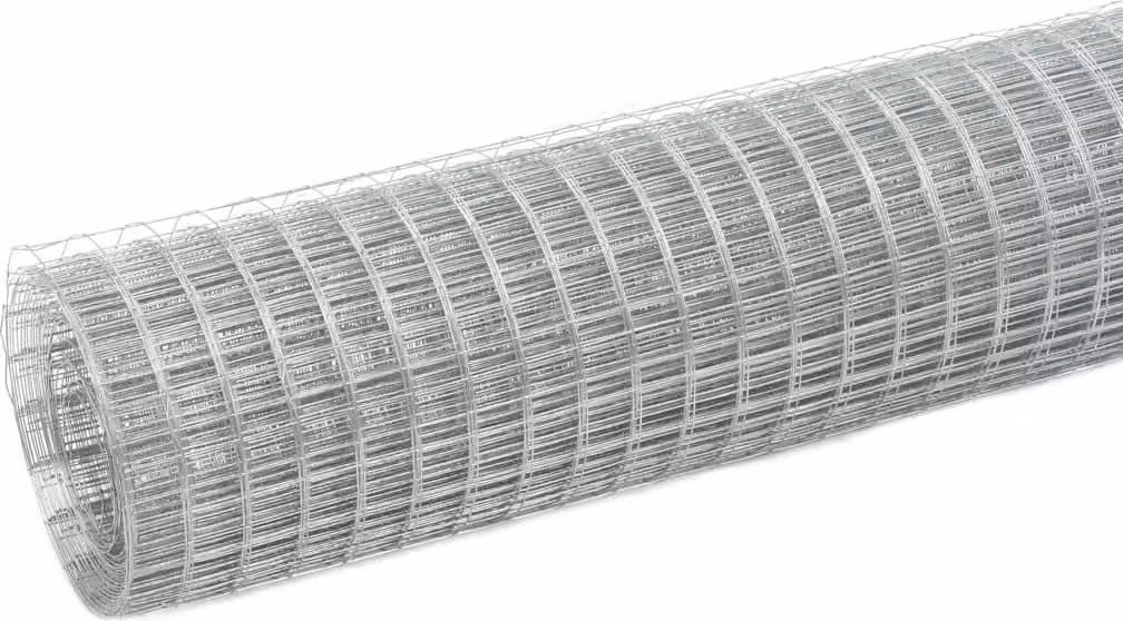 vidaXL Rete metallica in acciaio zincato 25x0,5 m Argento
