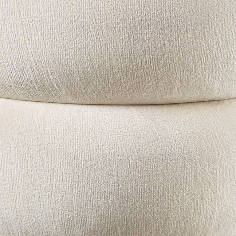 Sgabello imbottito Tectake con spazio interno in velluto beige e bianco