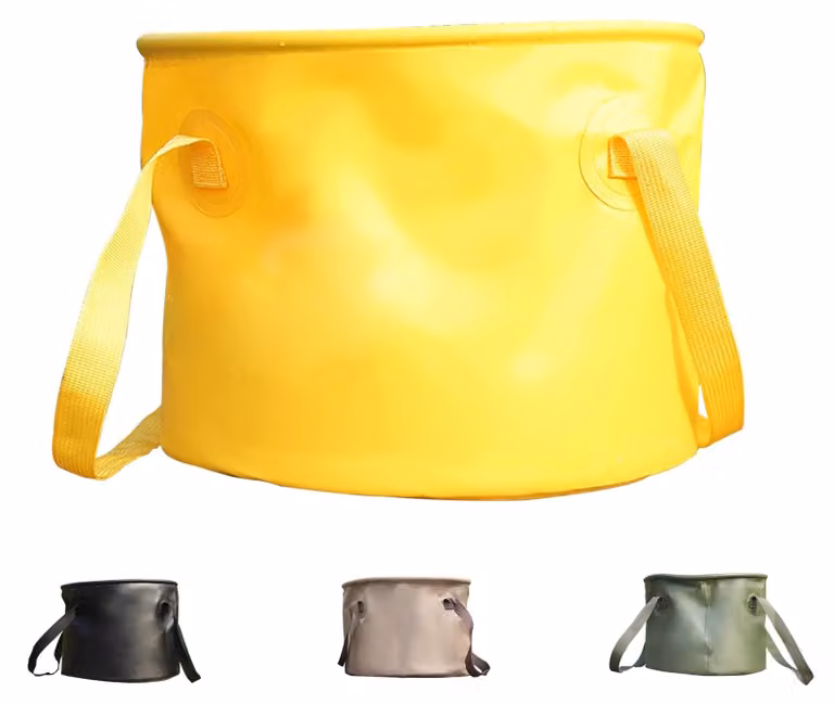 Omgoods - Secchio pieghevole da 20 litri, colore giallo - Secchio multifunzionale per campeggio