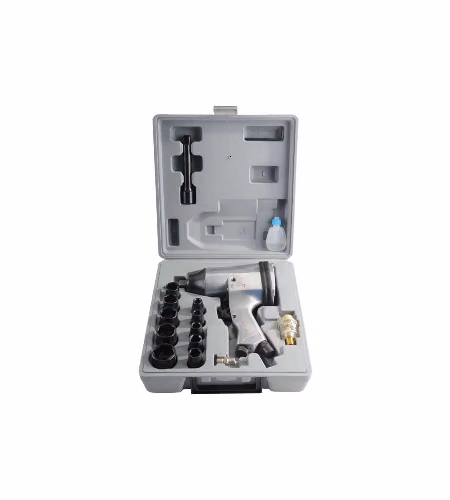 Avvitatore Pneumatico Excel CDF00107 1/2'' Reversibile con Kit di Bussole in Valigetta, Colore Nero – 1