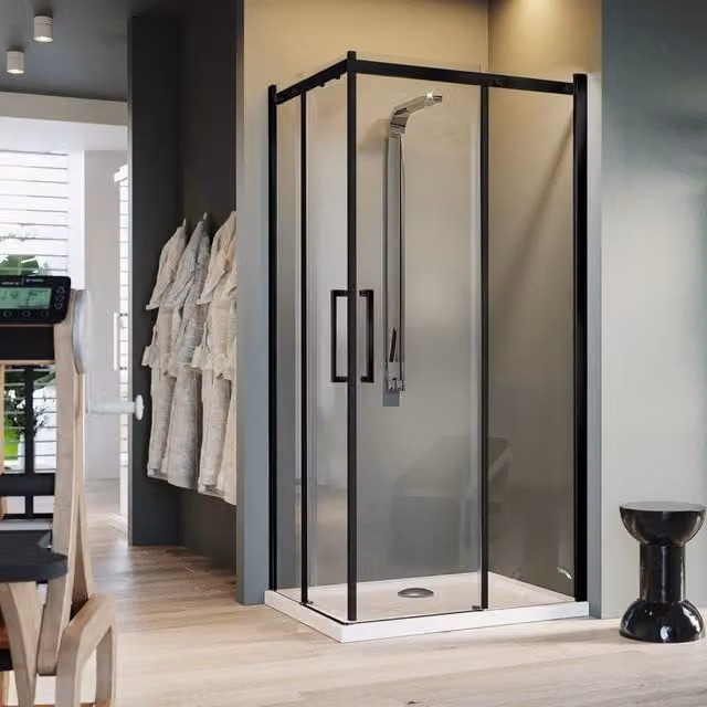 Box Doccia Rettangolare 100x120 CM 198 CM Vetro Trasparente 8 MM Destra con EasyClean mod. Prime Bla Corner