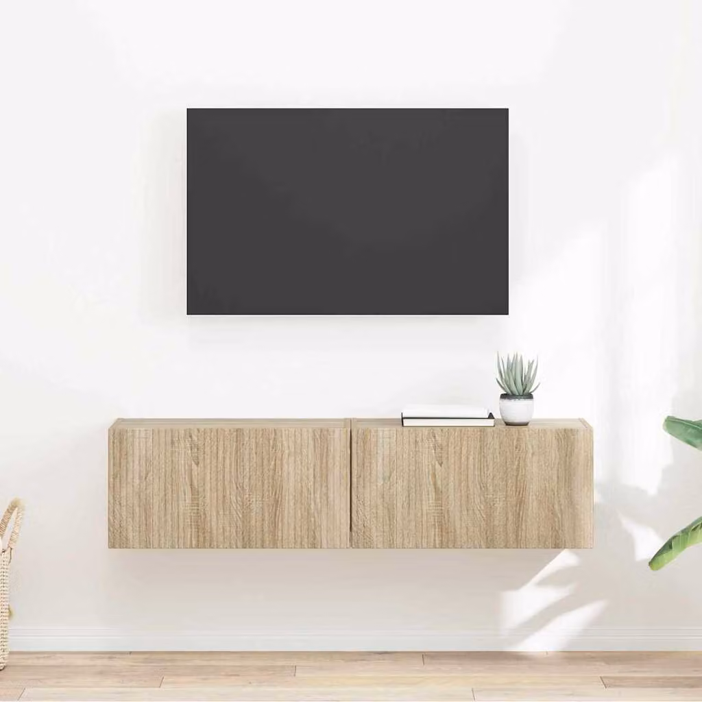 Set di 2 supporti per TV da parete vidaXL in legno ingegnerizzato color marrone Sonoma