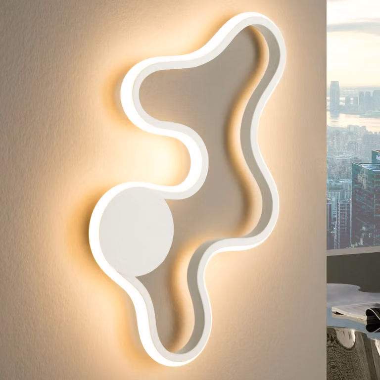 Schuller Valencia Applique da parete a LED Marea, Bianco / Opale, Soggiorno / Sala da pranzo, Alluminio, Moderno, Applique a LED