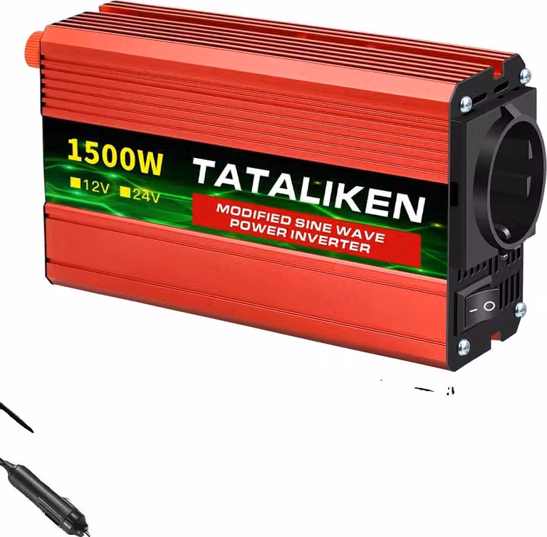 Inverter CC/CA, uscita 220 V, indicatore di tensione a LED, 1500 W, EU-a, 12 V-a, 200-240 V-a