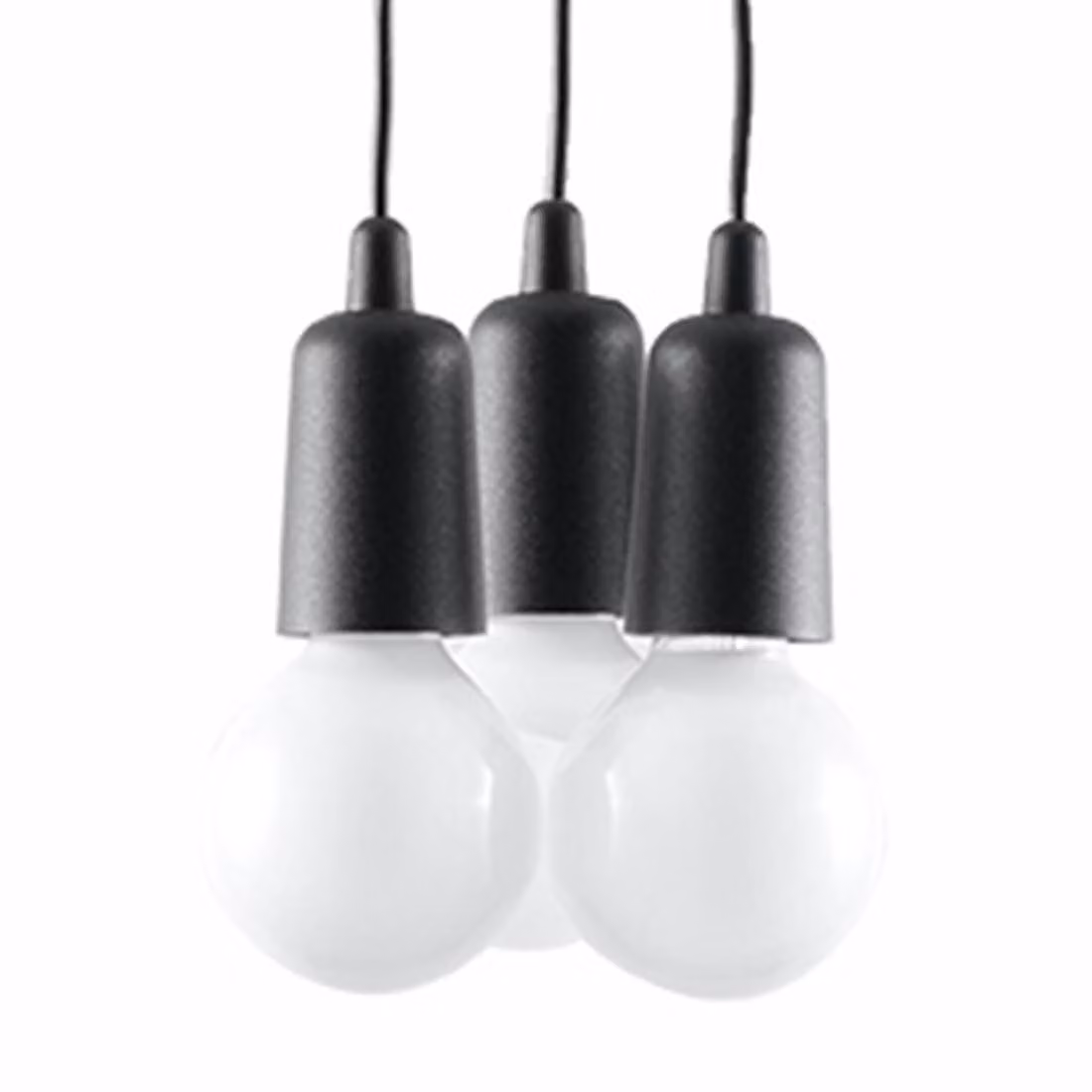 Lampada a sospensione DIEGO 3 nero 3xE27 15W PVC 90x15x15cm Sollux Lighting