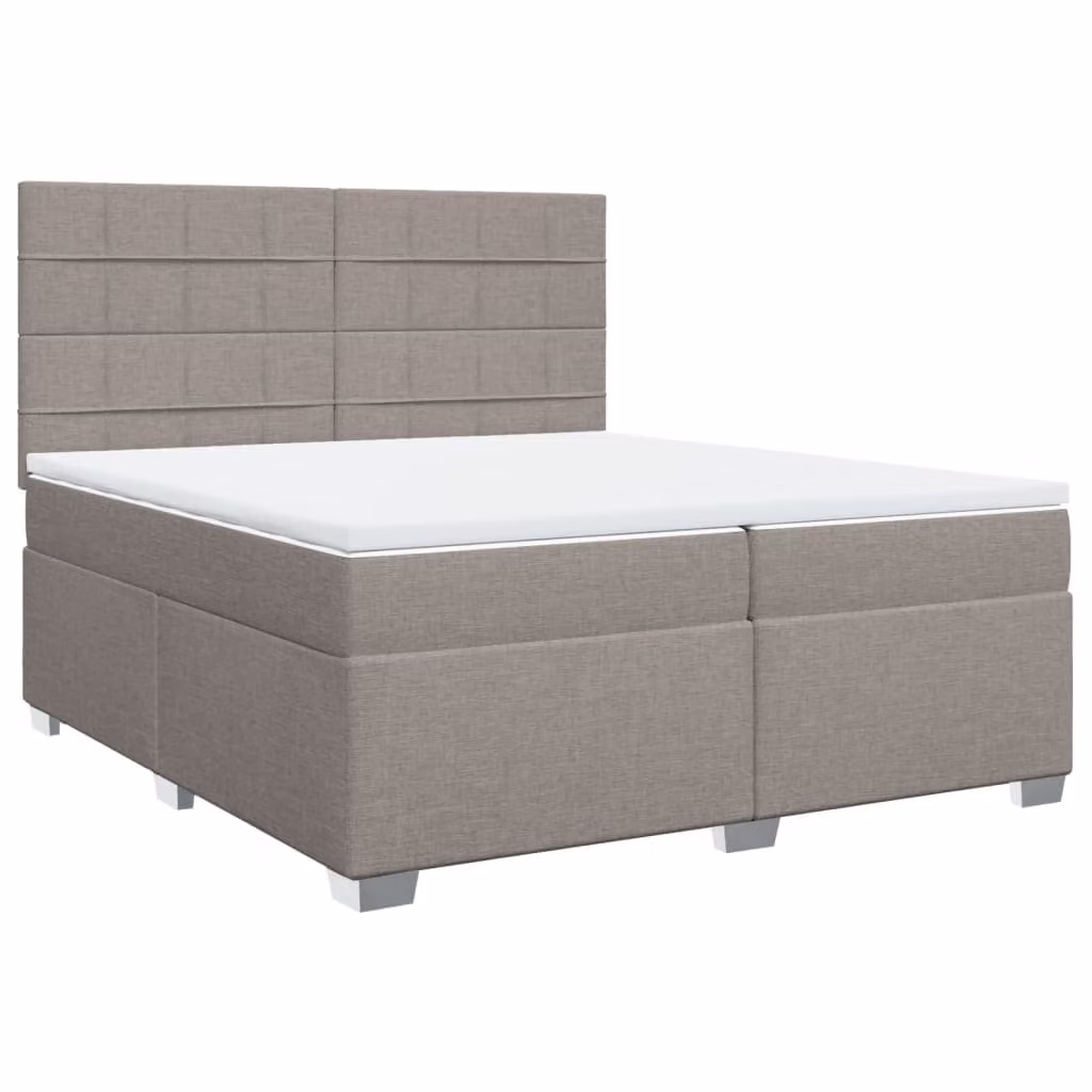 Giroletto a Molle con Materasso Tortora 200x200 cm in Tessuto