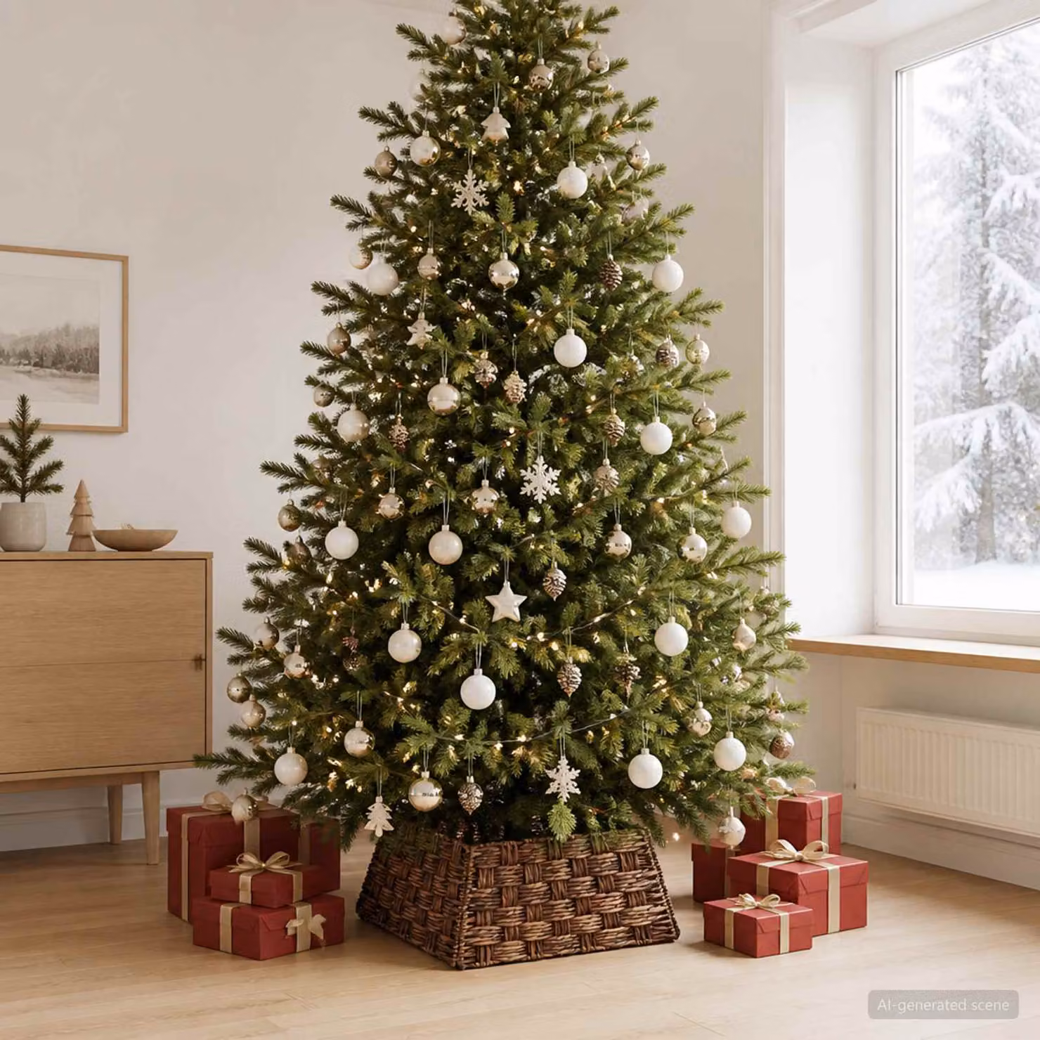 vidaXL Collare per Albero di Natale Quadrato Marrone lavato