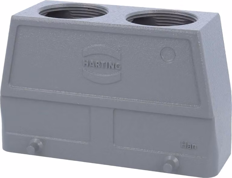 HARTING Han 24B Custodia con manicotto alta, 2xPG29 uscita cavo diritta, per 2 staffe (nella parte inferiore) Vite PG29