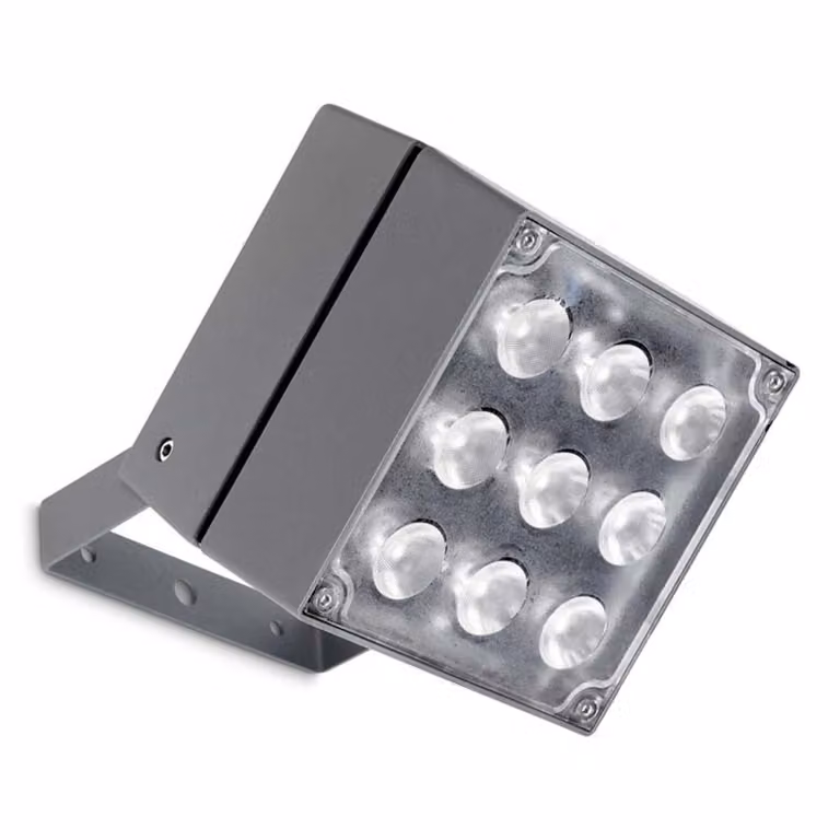 LEDS C4 Cube, faretto esterno - diametro 14,2 cm, luce bianco neutro, colore grigio