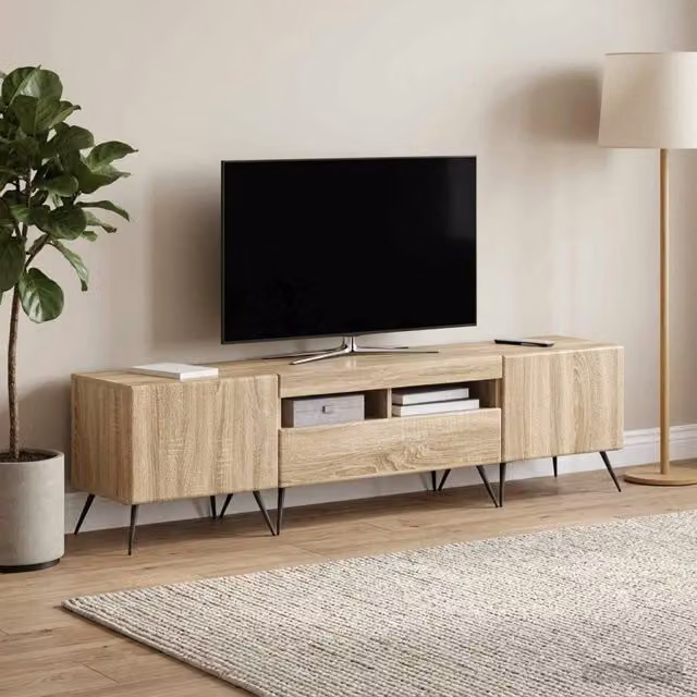 Mobile TV LED BREDA 3 pz Rovere Sonoma Legno ingegnerizzato 3416921