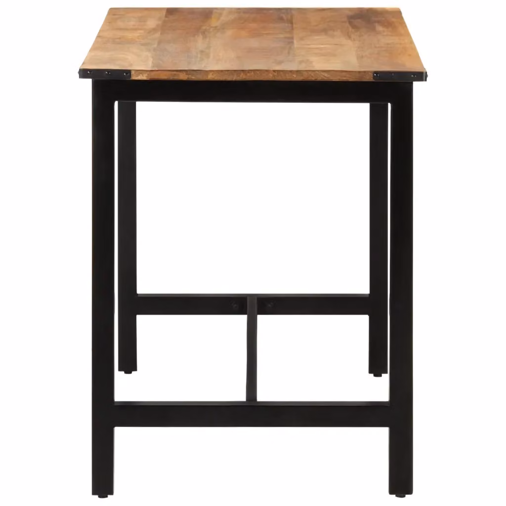 Tavolo da pranzo rettangolare vidaXL in legno di mango e metallo, stile industriale, marrone, L: 110 cm, P: 60 cm, H: 76 cm – 2