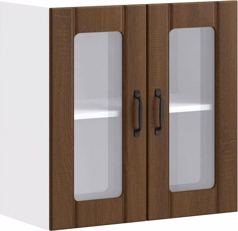 Pensile da Cucina con Porta in Vetro Lucca Rovere Marrone