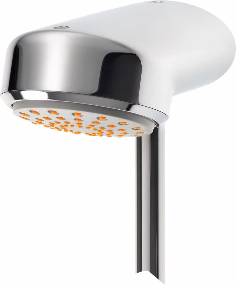 Soffione KWC AR, AQUAJET-Comfort, DN15, montaggio a parete, base di erogazione regolabile.