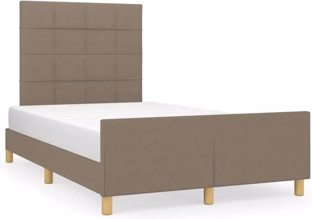 Letto matrimoniale | Letto per adulti | Giroletto senza Materasso Tortora 120x200 cm Tessuto