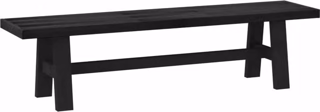 Panchina da pranzo NOAIN in legno di pino nero stile rustico L: 180 cm, P: 41 cm, H: 45 cm