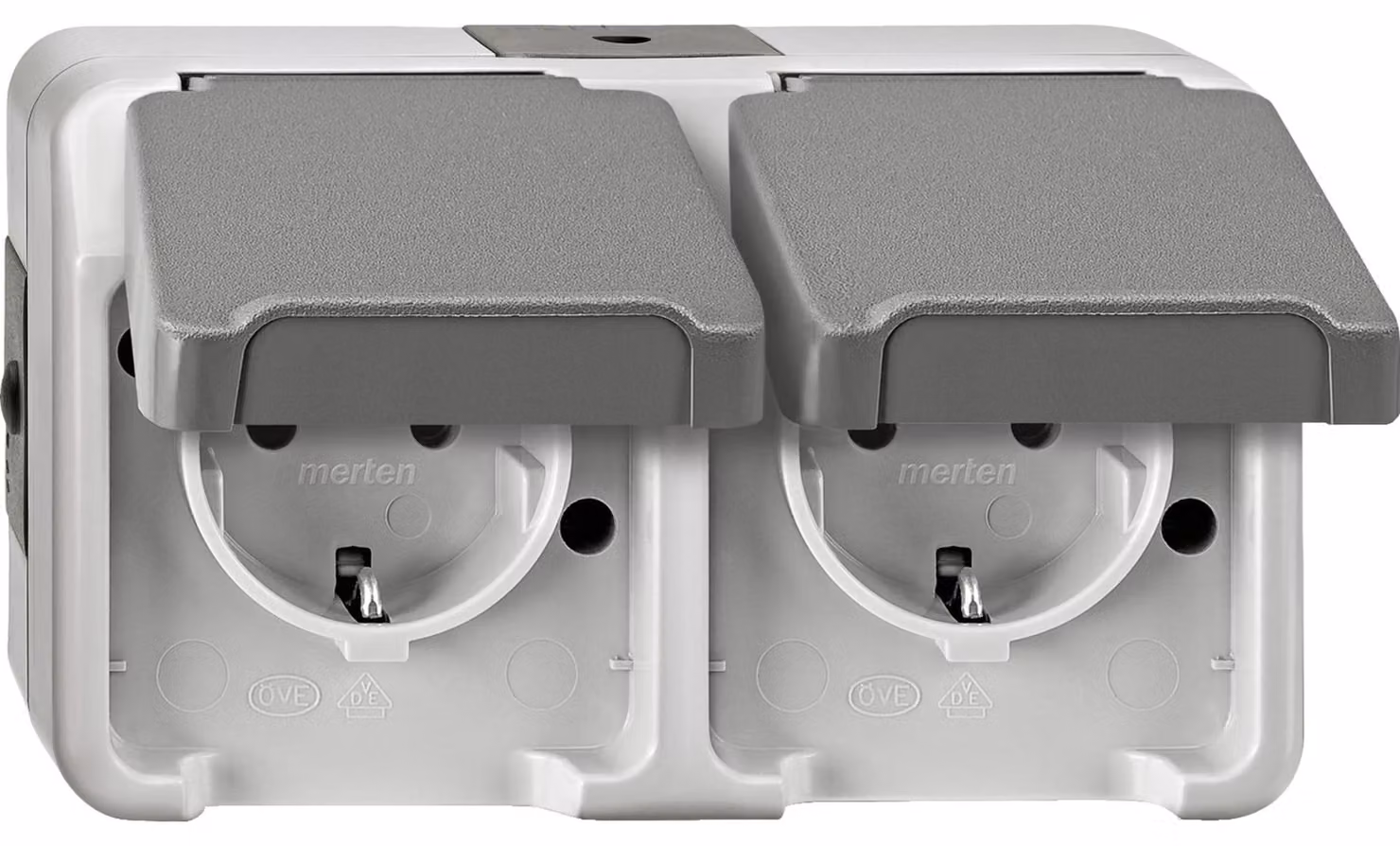 Presa doppia Merten SCHUKO grigio chiaro, con BRS MEG2320-8029