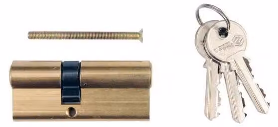 Inserto di chiusura 62 x 31 x 31 mm in ottone 3 chiavi