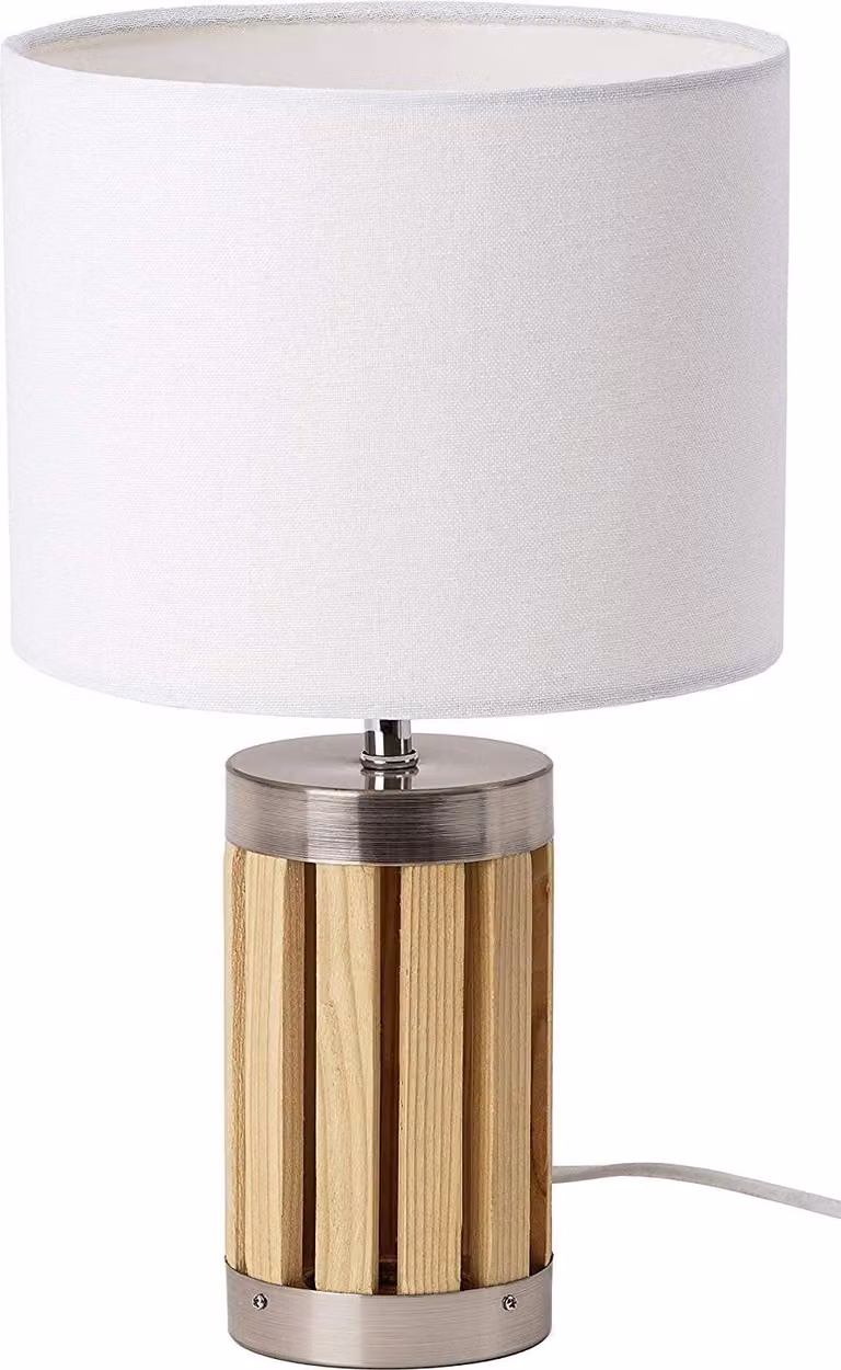 Lampada da tavolo o da comodino BRUBAKER - altezza 33 cm - base in legno/metallo