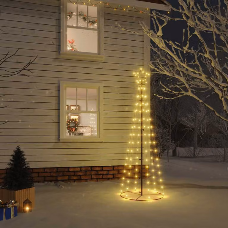 Albero di Natale a cono vidaXL bianco con 108 LED bianco caldo H: 180 cm, L: 70 cm