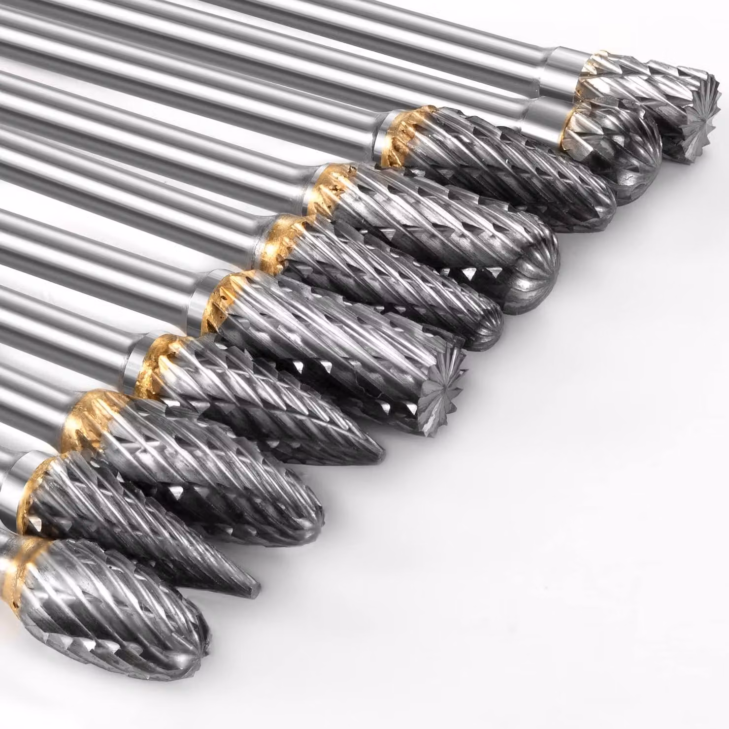 Set di punte rotanti in carburo di tungsteno, 10 pezzi, attacco da 1/8 di pollice
